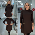 Sophie | Long Sleeve Pleated Dress