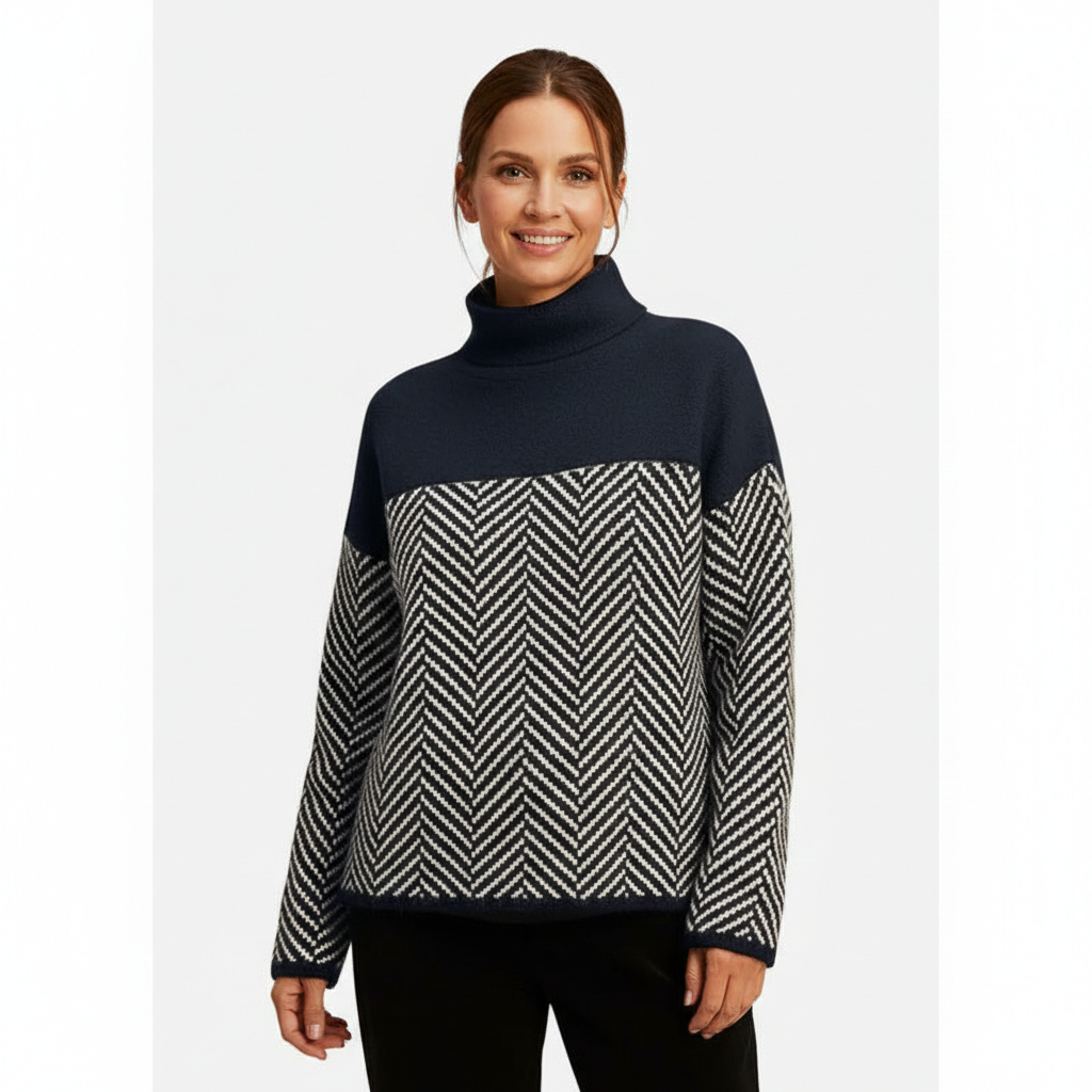 Eva - Herringbone Knit Sweater