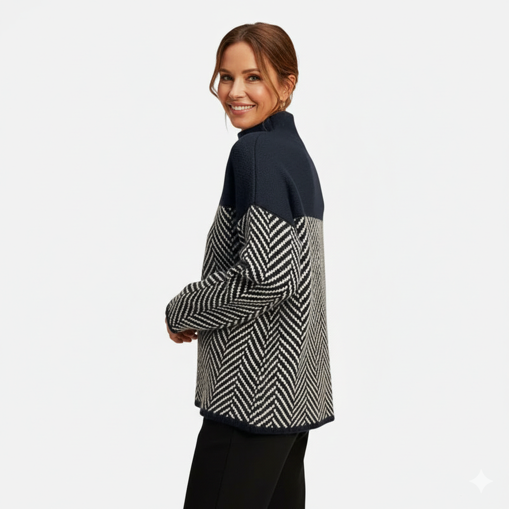 Eva - Herringbone Knit Sweater