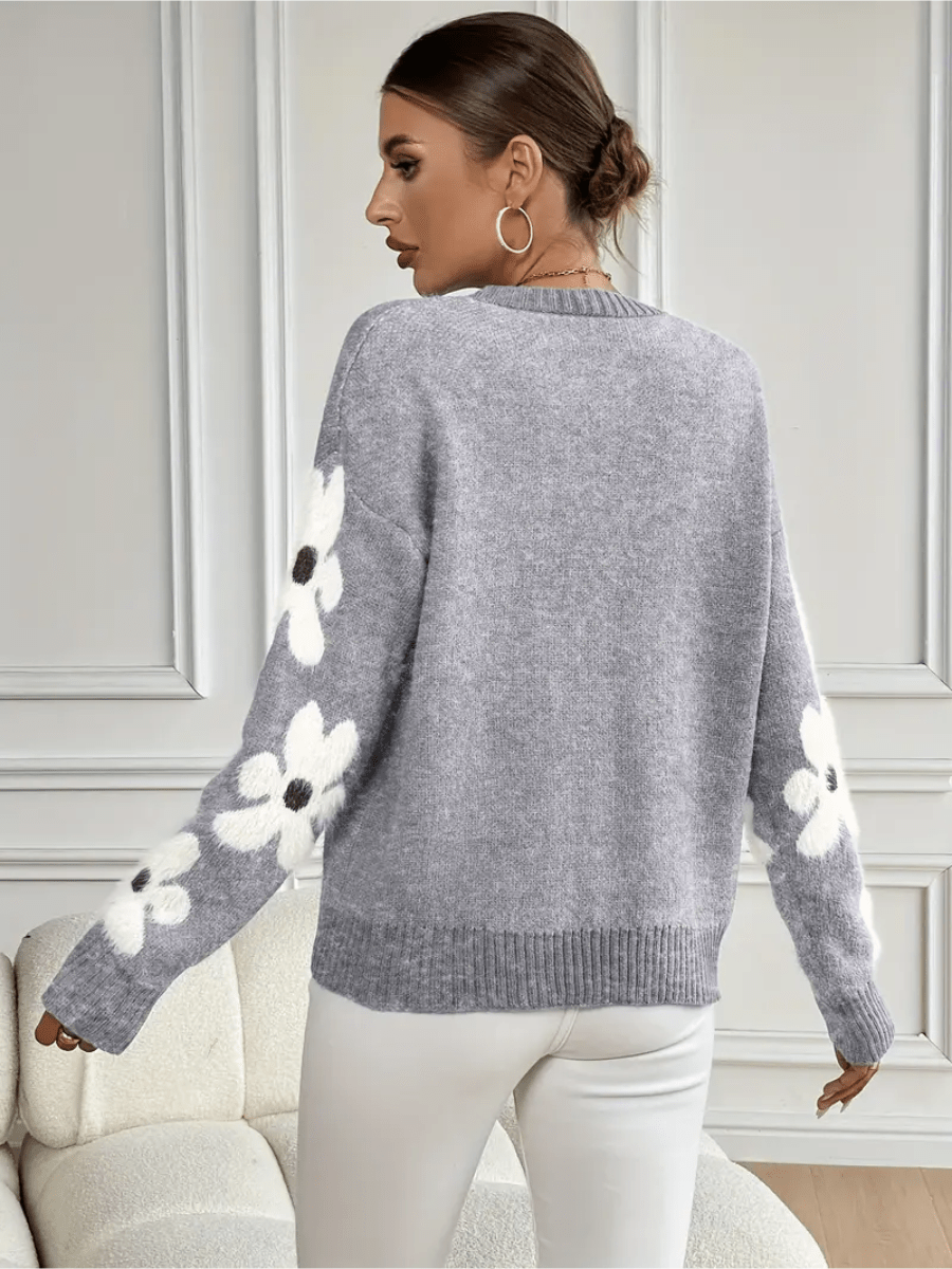 KATY | Elegant Floral Sweater