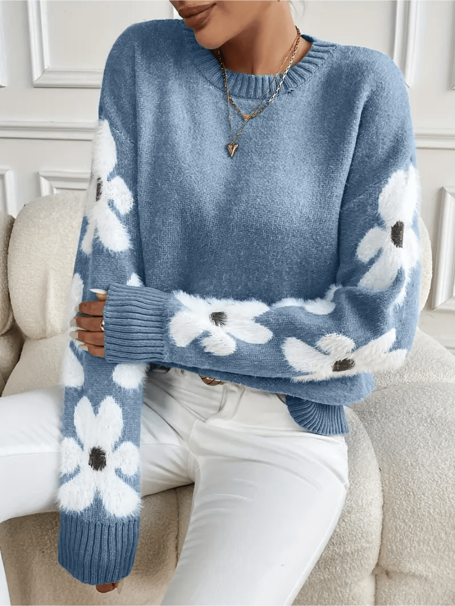 KATY | Elegant Floral Sweater